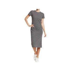 Socialite Nordstrom Short Sleeve Midi Dress Women's Size S Charcoal Gray